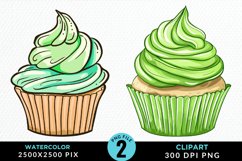 Watercolor Cupcakes Exquisite Clipart Product Image 1