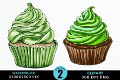 Watercolor Cupcakes Exquisite Clipart Product Image 1