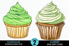 Watercolor Cupcakes Exquisite Clipart Product Image 1