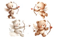 Funny bear Cupids sublimation clipart. Amur babies Product Image 2