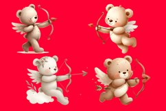 Funny bear Cupids sublimation clipart. Amur babies Product Image 3