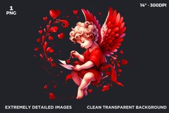 Cupid Valentines day clipart, Watercolor Cupid clipart PNG Product Image 2