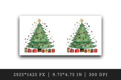 Watercolor cute adorable Christmas tree gift box New Year winter 20 oz tumbler skinny mug wrap clipart t-shirt sublimation printable design