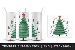 Watercolor cute adorable Christmas tree star New Year winter 20 oz tumbler skinny mug wrap clipart t-shirt sublimation printable design