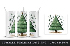 Watercolor cute adorable Christmas tree star New Year winter 20 oz tumbler skinny mug wrap clipart t-shirt sublimation printable design