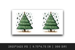 Watercolor cute adorable Christmas tree star New Year winter 20 oz tumbler skinny mug wrap clipart t-shirt sublimation printable design