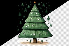 Watercolor cute adorable Christmas tree star New Year winter 20 oz tumbler skinny mug wrap clipart t-shirt sublimation printable design