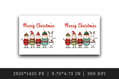 Watercolor cute adorable friends quote Merry Christmas hat New Year winter 20 oz tumbler skinny mug wrap clipart t-shirt sublimation printable design