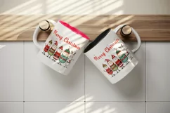 Watercolor cute adorable friends quote Merry Christmas hat New Year winter 20 oz tumbler skinny mug wrap clipart t-shirt sublimation printable design