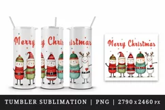 Watercolor cute adorable friends quote Merry Christmas hat New Year winter 20 oz tumbler skinny mug wrap clipart t-shirt sublimation printable design