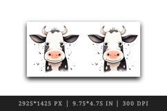 Watercolor cute adorable funny cow bull cartoon farm animal print 20 oz tumbler skinny mug wrap clipart t-shirt sublimation printable design