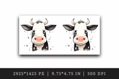 Watercolor cute adorable funny cow bull cartoon farm animal print 20 oz tumbler skinny mug wrap clipart t-shirt sublimation printable design