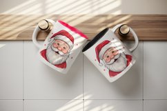 Watercolor cute adorable Santa Claus Christmas hat New Year winter snow 20 oz tumbler skinny mug wrap clipart t-shirt sublimation printable design