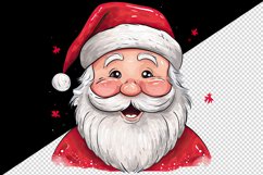 Watercolor cute adorable Santa Claus Christmas hat New Year winter snow 20 oz tumbler skinny mug wrap clipart t-shirt sublimation printable design