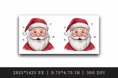 Watercolor cute adorable Santa Claus Christmas hat New Year winter snow 20 oz tumbler skinny mug wrap clipart t-shirt sublimation printable design