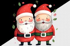Watercolor cute adorable Santa Claus friends Christmas hat New Year 20 oz tumbler skinny mug wrap clipart t-shirt sublimation printable design