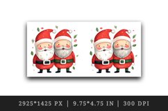 Watercolor cute adorable Santa Claus friends Christmas hat New Year 20 oz tumbler skinny mug wrap clipart t-shirt sublimation printable design
