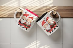 Watercolor cute adorable Santa Claus friends Christmas hat New Year 20 oz tumbler skinny mug wrap clipart t-shirt sublimation printable design