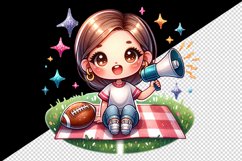 Watercolor cute american football mom mother woman girl team megaphone print 20oz tumbler skinny mug wrap clipart t-shirt sublimation printable design