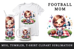 Watercolor cute american football mom mother woman girl team megaphone print 20oz tumbler skinny mug wrap clipart t-shirt sublimation printable design