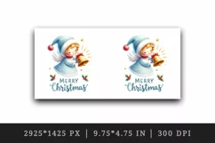 Watercolor cute angel Christmas bell Merry Christmas quote print 20 oz tumbler skinny mug wrap clipart t-shirt sublimation printable design