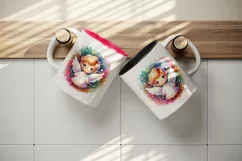 Watercolor cute angel surrounded by swirl of colorful magical sparkles print 20oz tumbler skinny mug wrap clipart t-shirt sublimation printable design