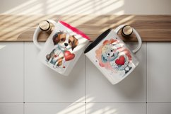 Cute animal &amp; heart mug, cup wrap sublimation design bundle Product Image 3