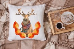 Watercolor Cute Autumn Deer Clipart Sublimation Product Image 4