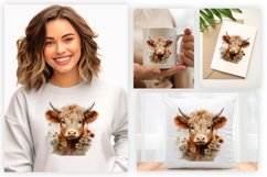 Highland Cow Clipart Sublimation| Highland Sublimation PNG Product Image 2