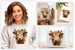 Highland Cow Clipart Sublimation| Highland Sublimation PNG Product Image 2