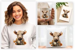 Highland Cow Clipart Sublimation| Highland Sublimation PNG Product Image 2