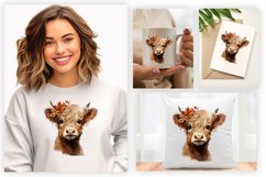 Highland Cow Clipart Sublimation| Highland Sublimation PNG Product Image 2