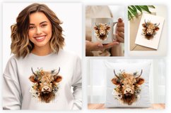 Highland Cow Clipart Sublimation| Highland Sublimation PNG Product Image 2