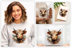 Highland Cow Clipart Sublimation| Highland Sublimation PNG Product Image 2