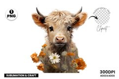 Highland Cow Clipart Sublimation| Highland Sublimation PNG Product Image 1