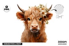 Highland Cow Clipart Sublimation| Highland Sublimation PNG Product Image 1
