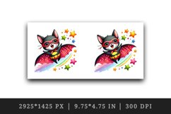 Watercolor cute bat superhero smile colorful stars Halloween print 20 oz tumbler skinny mug wrap clipart t-shirt sublimation printable design