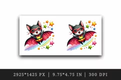 Watercolor cute bat superhero smile colorful stars Halloween print 20 oz tumbler skinny mug wrap clipart t-shirt sublimation printable design