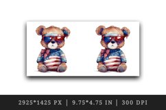 American Patriotic bear mug, cup wrap sublimation design png Product Image 2