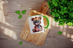 American Patriotic bear mug, cup wrap sublimation design png Product Image 3
