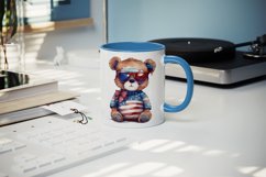 American Patriotic bear mug, cup wrap sublimation design png Product Image 4