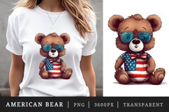 American Patriotic bear t-shirt sublimation print design png Product Image 1