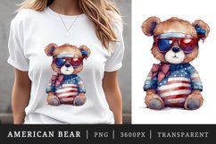 American Patriotic bear t-shirt sublimation print design png Product Image 1