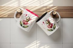 Watercolor cute bee bumblebee buzzing flower heart love Valentine Day print 20 oz tumbler skinny mug wrap clipart t-shirt sublimation printable design