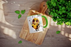 Cute bee &amp; heart mug, cup wrap sublimation print design png Product Image 3