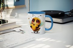 Cute bee &amp; heart mug, cup wrap sublimation print design png Product Image 4