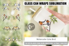 Glass Can Wraps Watercolor Bird Product Image 1