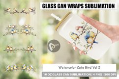 Glass Can Wraps Watercolor Bird Product Image 1