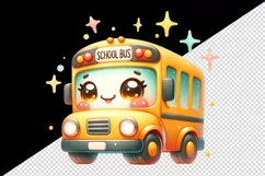 Watercolor cute bright cheerful school bus with warm inviting smile print 20 oz tumbler skinny mug wrap clipart t-shirt sublimation printable design