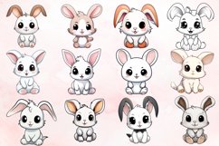 Watercolor Cute Bunny Clipart Bundle Product Image 2